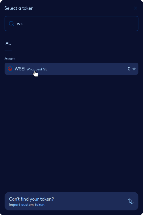 Select WSEI token
